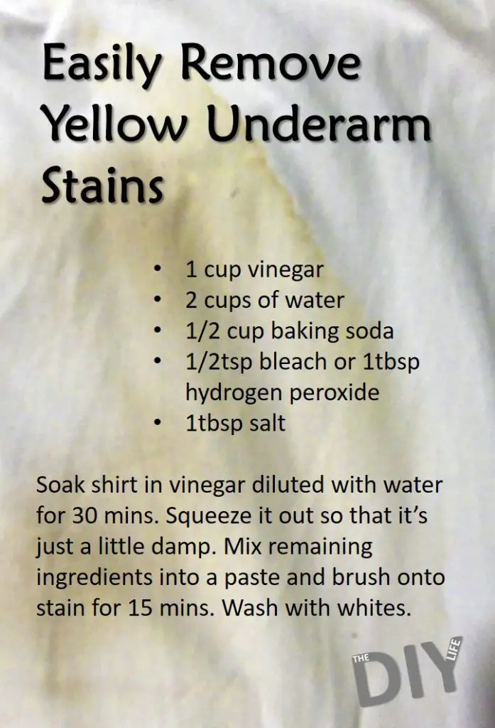 remove yellow deodorant stains white shirts