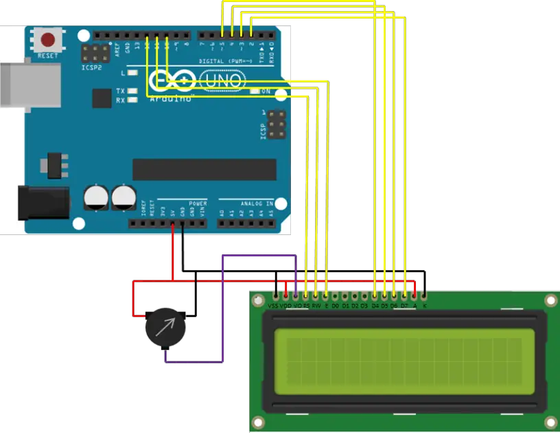 Arduino LCD Wiring Diagram The DIY Life