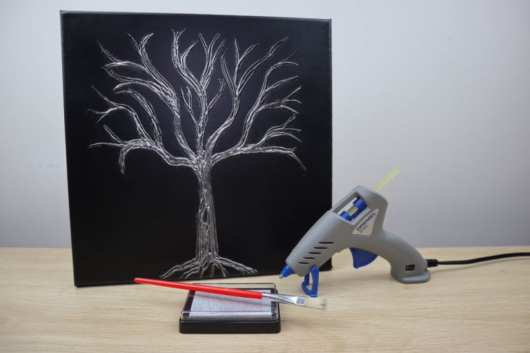Easy Hot Glue Tree Canvas