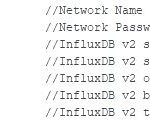 WiFi & InfluxDB Parameters