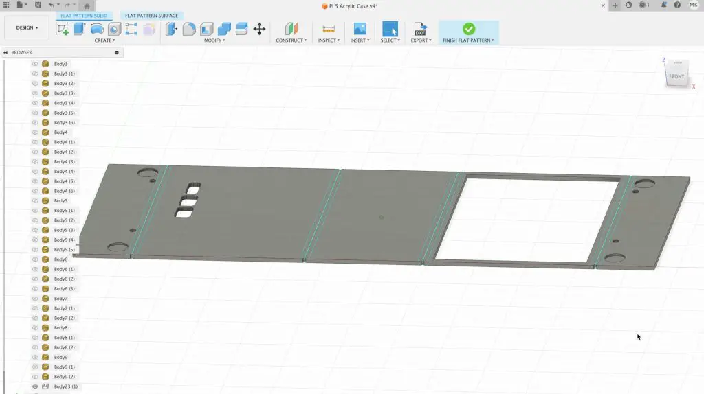 Flat Pattern Acrylic Body