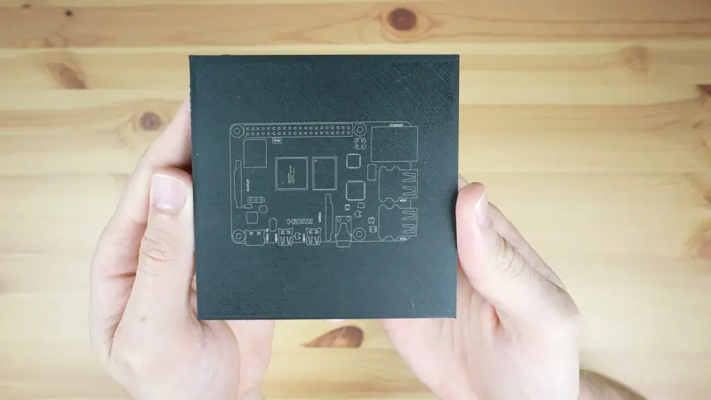 Raspberry Pi Outline on 3D Printed Part