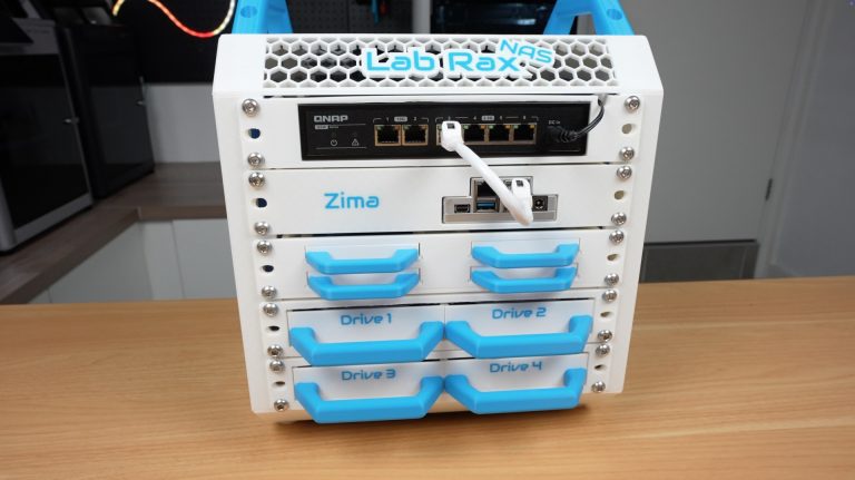 Turn your 10″ Homelab into a NAS with 3D Printable Shelves