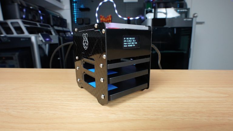 Pi 5 NAS With Custom Carbon Fibre Panels, Made on the Makera Z1!