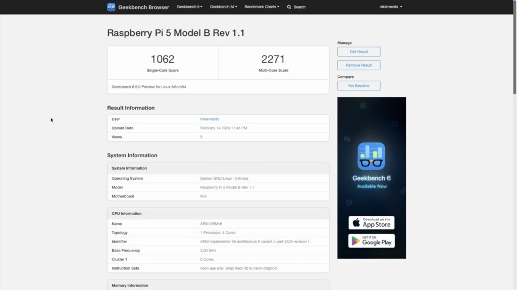 Geekbench CPU Benchmark