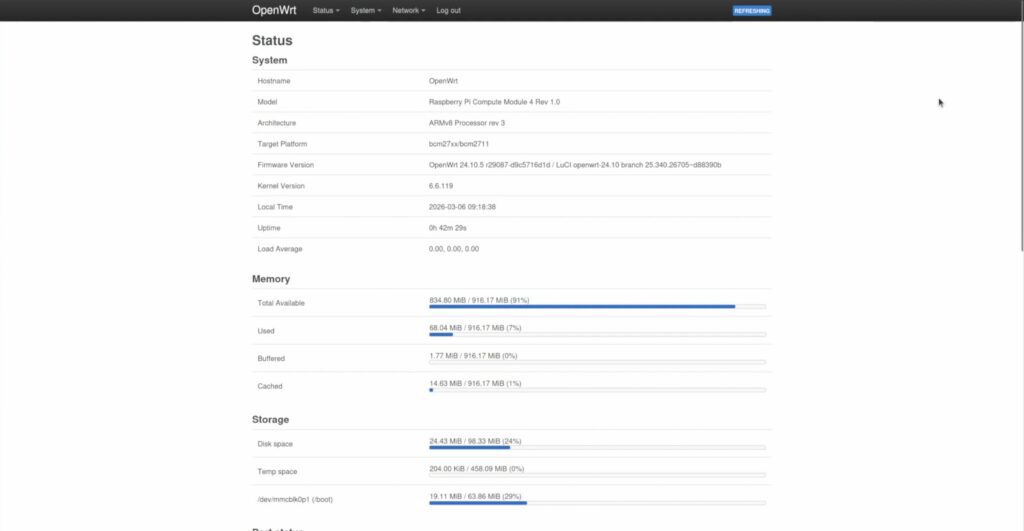 OpenWRT Router Homepage
