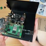 Pi and Adaptors Installed In Case Half