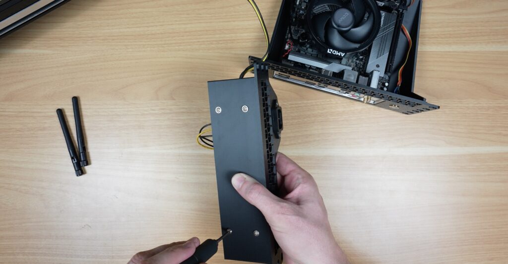 Screwing HD Plex Power Supply Into Place
