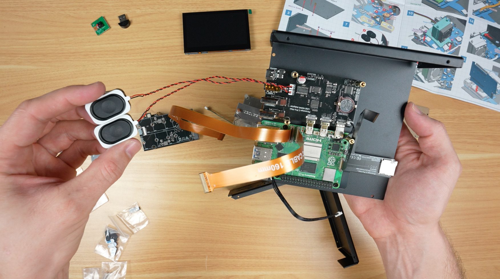 Speakers And Ribbon Cables Installed