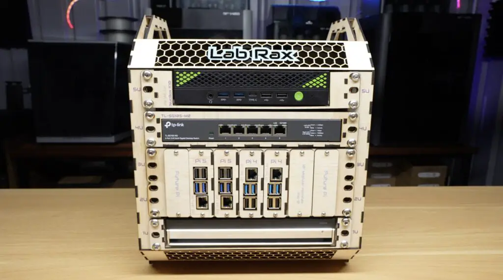 Equipment Installed In Wooden Lab Rax Homelab