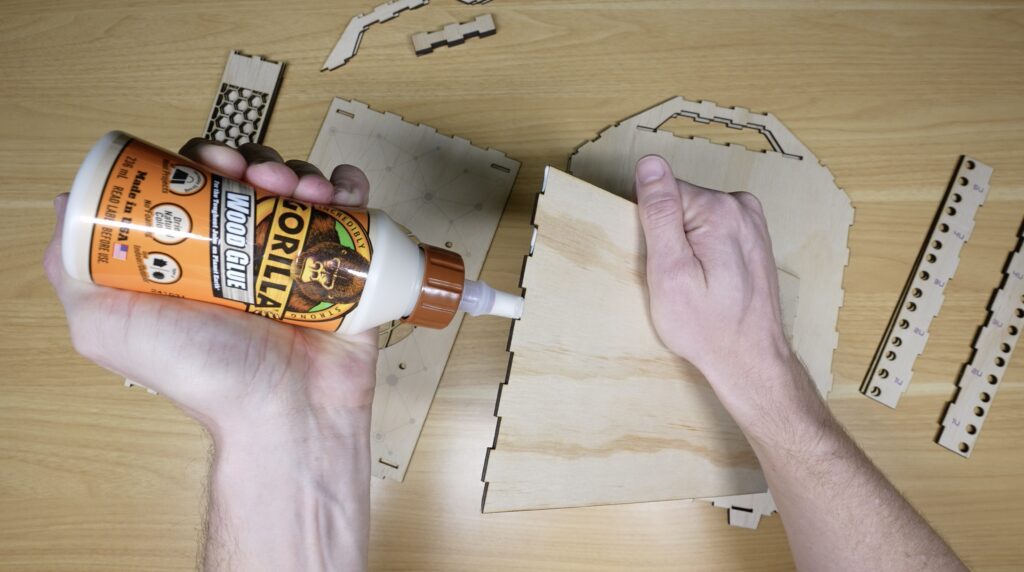 Gluing The Plywood Pieces Into Place