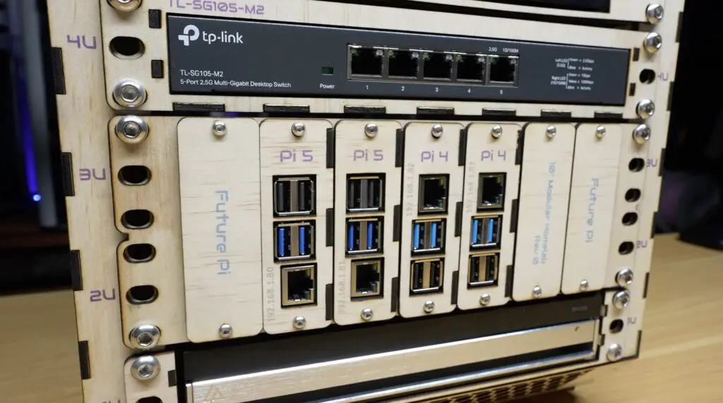 Pi's Installed In Plywood Homelab
