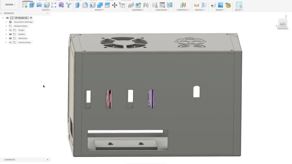 Rear of Acrylic Cluster Case