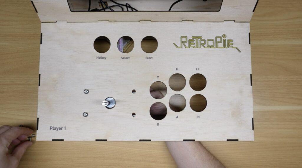 Install Joystick With Some Screws Through Top Panel