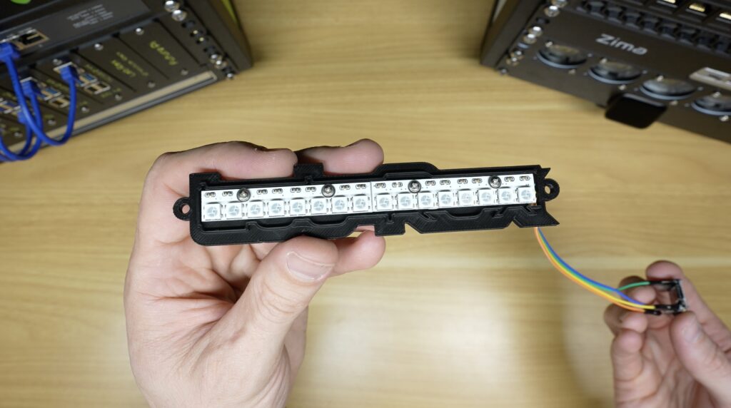 Neopixel Bar Light Screwed Into Place