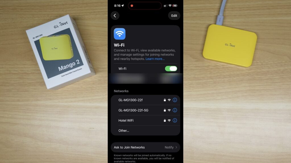 Hotel WiFi test network