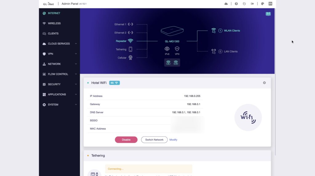 HotelWiFi Connection