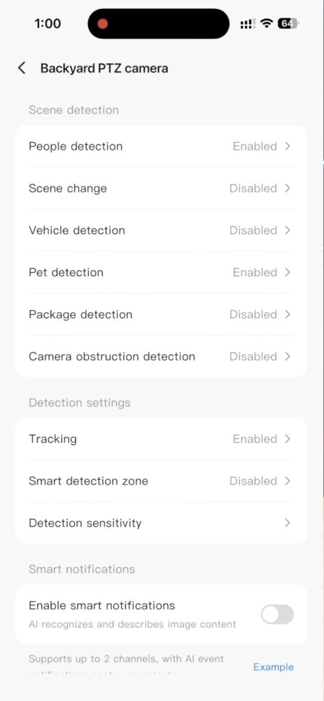 PTZ Camera AI Options